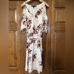 Printed cold shoulder dress